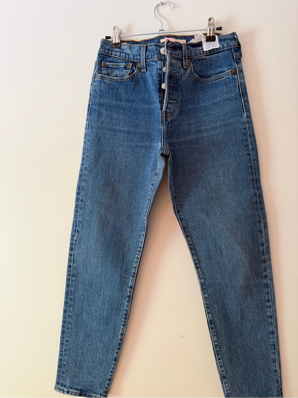 Classic High-Rise Straight Leg Jeans - Blue Denim